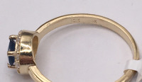 10k Natural Sapphire Gold Ring (Size 7) - 4