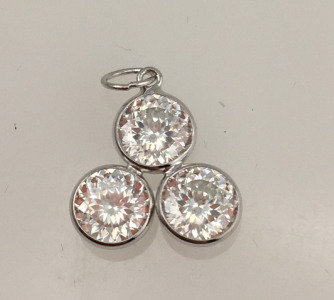 10K Gold Moissanite 2.2ct Diamond Pendant