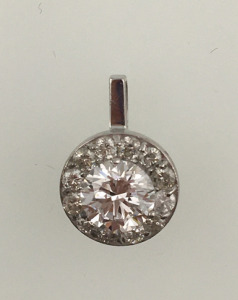 14K Gold Moissanite Pendent