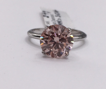14K Pink Lab Diamond Ring (size 6)