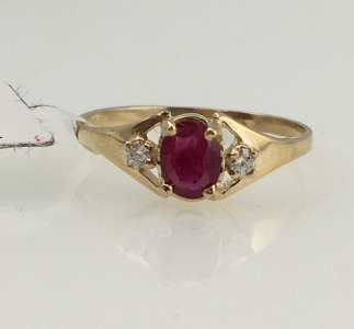 10k Ruby with Diamonds Ring (size 6)