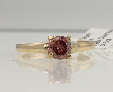 10k pink Lab Diamond Ring (size 4.5)