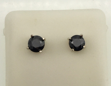 14K Black Diamond Earrings
