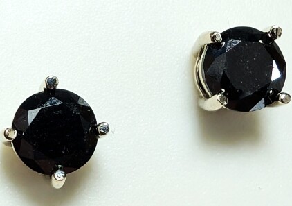 $900 14K 0.7G Black Diamond 1.02Ct Earrings