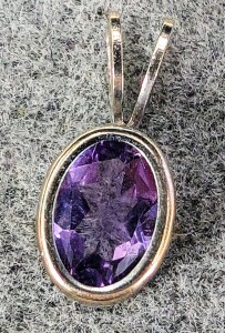 Silver Amethyst 6X4Mm Pendant