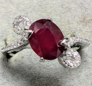 $240 Silver Ruby 1.7Ct Ring