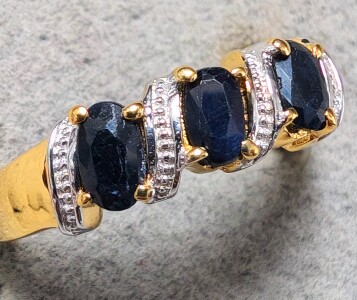$200 Silver Sapphire 1Ct 2.3G Ring