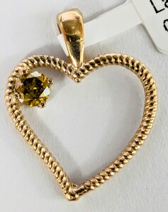 $1000 14K 0.9G Lab Yellow Diamond 0.12Ct Pendant