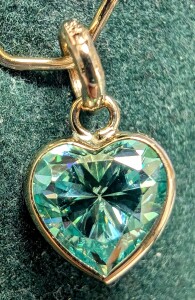 $500 10K 1Ct Blue Moissanite Pendant