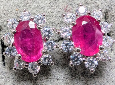 $200 Silver Ruby 2Ct Earrings