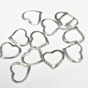 $50 Silver Pack Of 12Pcs Floating Heart Set