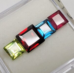 $200 Genuine Ruby Peridot And Topaz Garnet 3-4Ct