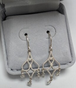 Silver Cz Earrings
