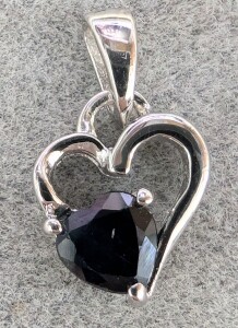 $140 Silver Sapphire 0.5Ct Heart Pendant