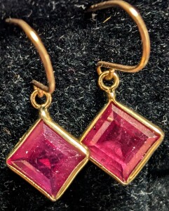 $1230 10K Ruby 3.4Ct Earrings