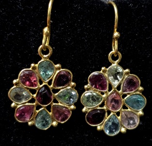 $240 Silver Tourmaline App 8Ct Earrings