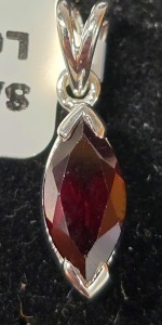 $120 Silver Garnet 1.1Ct Pendant