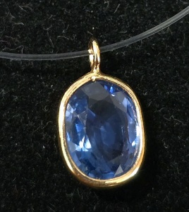 $700 14K Blue Sapphire App 0.75Ct Invisible Necklace