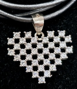 $50 Silver Cz Heart Pendant