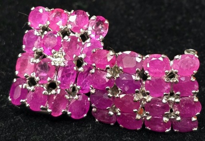 $300 Silver Ruby App 16Ct 7.8G Earrings
