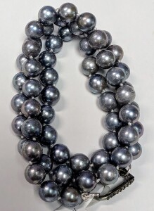 $1250 Silver Cultured Pearl & Diamond 0.08Ct 16" Necklace