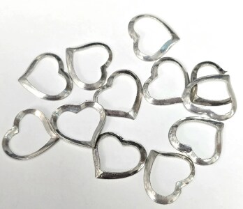 Silver Pack Of 12 Floating Heart Pendant