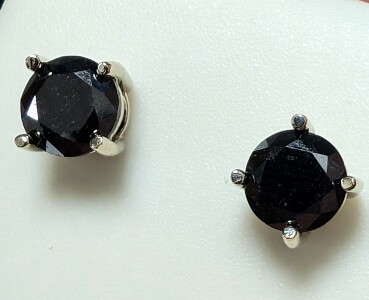 $1050 14K Black Diamond 0.86Ct Earrings
