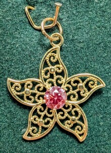 $1160 14K Lab Pink Diamond 0.3Ct Pendant