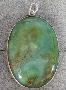 $120 Silver Green Agate Pendant