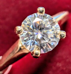 $1250 10K 1.48G Moissanite 0.5Ct Ring