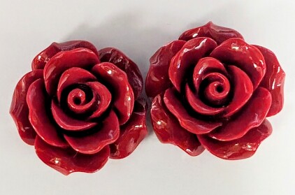 $240 Poly Coral Rose Flower For Bracelet And Pendant Bead