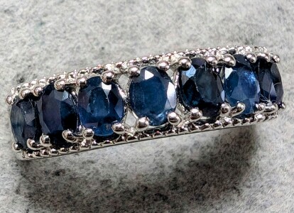 $240 Silver Natural Sapphire App 2.5Ct Ring