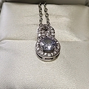 3-Carat Moissanite Pendant With 925 18" Chain