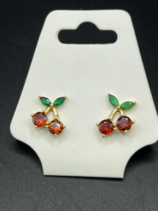 Sterling Gold Plated Cherry Earrings