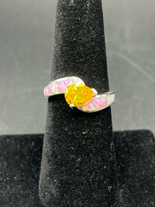 (1) Sterling And Yellow Topaz Ring
