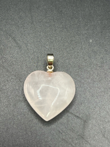 Rose Quartz Heart Shaped Pendant For Necklace