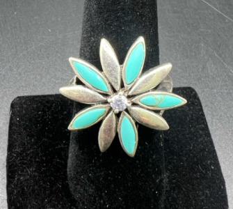 Sterling Silver And Turquoise Ring