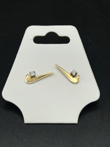 14K Gold Nike Symbol Earrings