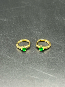 Sterling Gold Plated Emerald Earrings