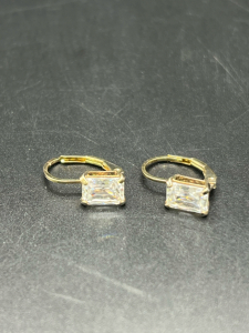 Gold Plated Sterling CZ 2ct Earrings
