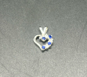 10K And CZ Heart Shaped Pendant For Necklace