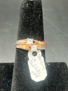 Sterling Silver And Blackhills Gold Ring Size 7