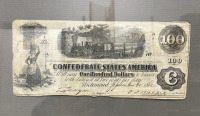 (6) Confederate Bills Dated 1812 Or 1864 Framed W/ Letter Of Provenance - 2