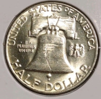 1952-D MS66FBL Rare Full Bell Line Silver Half Dollar - 2
