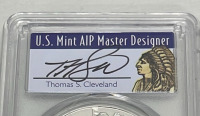 2020 1oz. Fine Silver, Silver Eagle Coin (Signed By Thomas Cleveland) (First Strike) W/ Certification (Carded) - 4