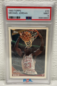 1993 Topps &ldquo;Michael Jordan&rdquo; #23 PSA Graded MINT 9 (Carded)