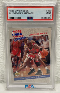 1993 Upper Deck &ldquo;M. Jordan/S. Augmon&rdquo; #180 PSA Graded MINT 9 (Carded)