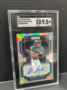 2021 Panini Prizm #335 Devonta Smith Autographed w/ SGC Authentication Grade 10 Autograph & Grade 9.5 Card