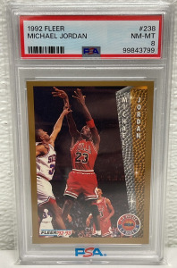 1992 Fleer &ldquo;Michael Jordan&rdquo; #238 PSA Graded NM-MT 8 (Carded)