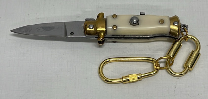 Mini Working Switchblade Knife Keychain, Vintage Style